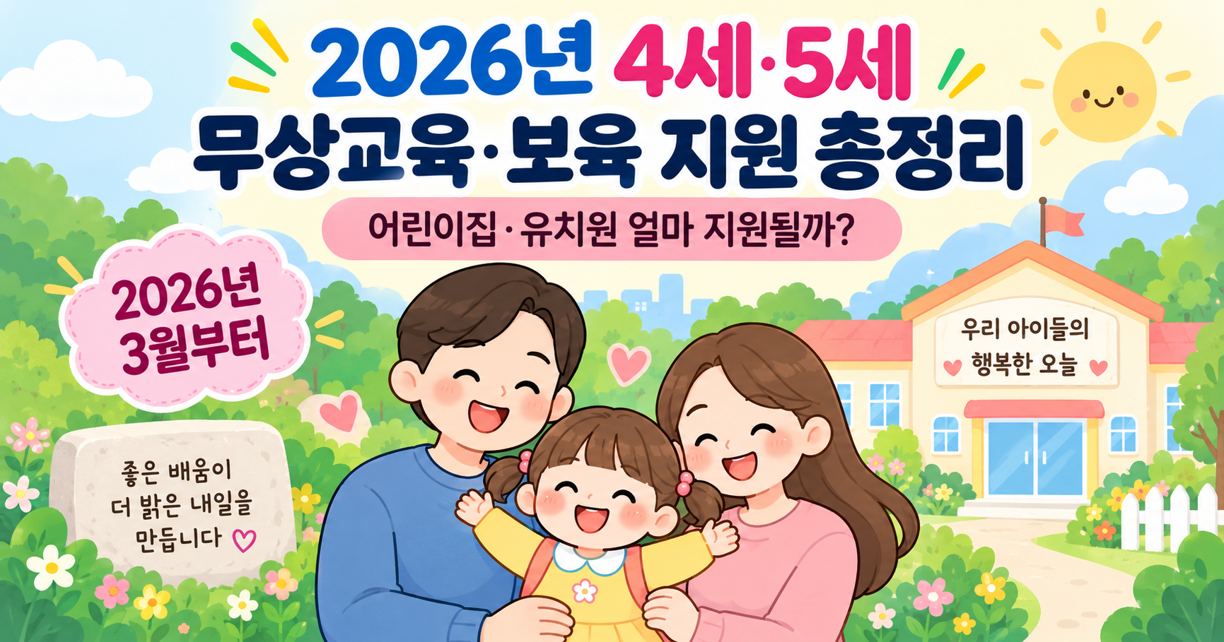 2026년 4세 및 5세 유아 무상교육 보육 추가 지원 대상 확대 안내 대표 이미지