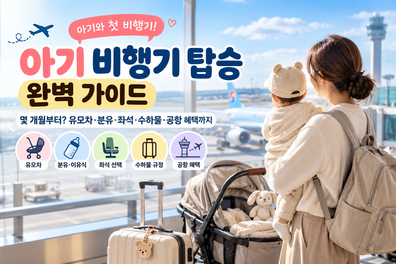 아기 비행기 탑승 완벽 가이드 몇 개월부터? 유모차,분유,좌석,수하물,공항 혜택 총정리